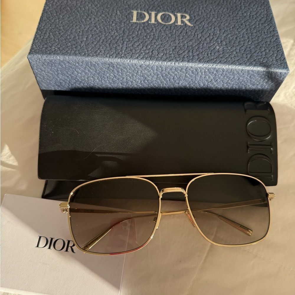 NWT DIOR - Sunglasses - DiorBlackSuit N1F - Gold Brown - Dior Eyewear - Picture 4 of 8